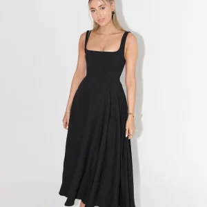 The High Waist Square Neck Midi Dress