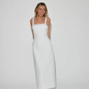 The Pearl Trim Midi Dress