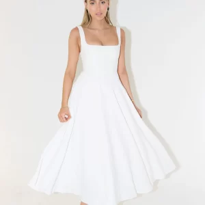 The High Waist Square Neck Midi Dress